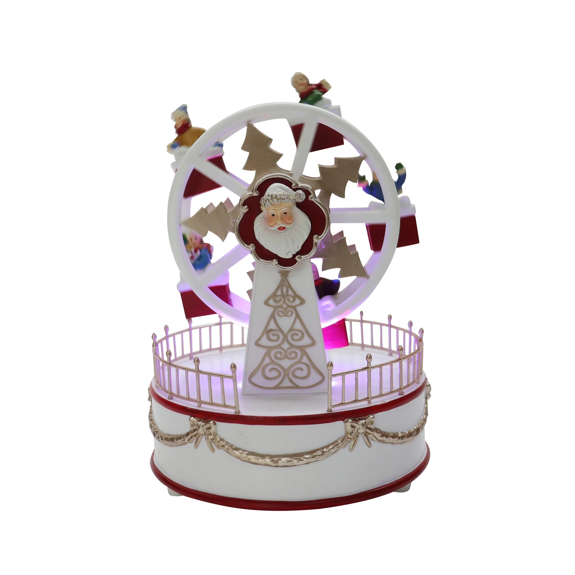 Animated Christmas Village Red and White Themed Musical Ferris Wheel Decoration, 6.4''H by Holida... | Walmart (US)