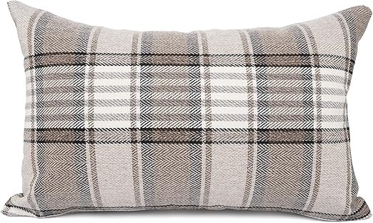 YOUR SMILE Retro Farmhouse Buffalo Tartan Chequer Stripe Plaid Cotton Linen Decorative Throw Pill... | Amazon (US)