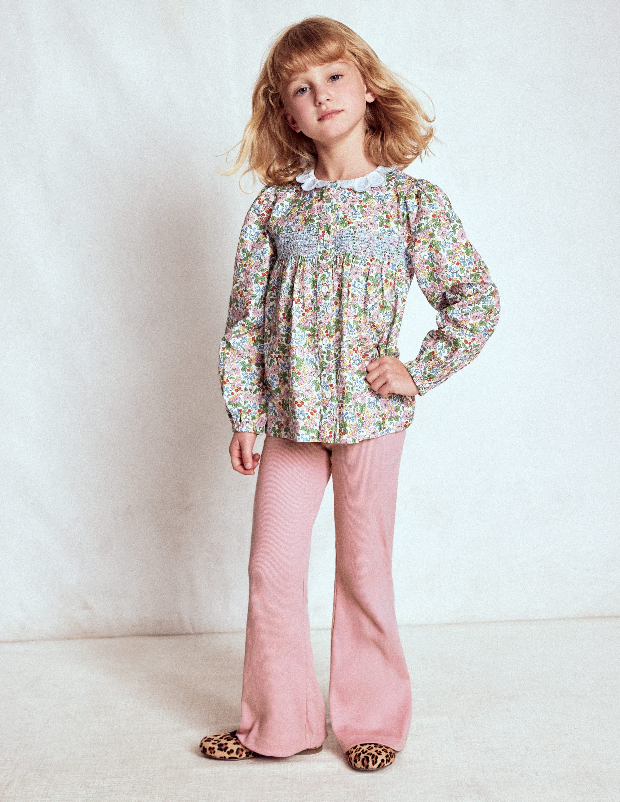 Ribbed Flare Leggings-Vintage Pink | Boden UK