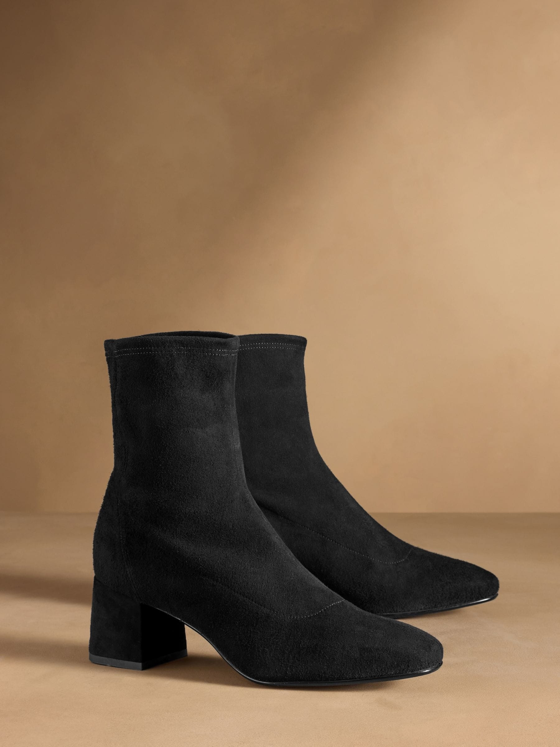Russell & Bromley Russell & Bromley Black Harrington Short Block Heel Sock Boots | Next US