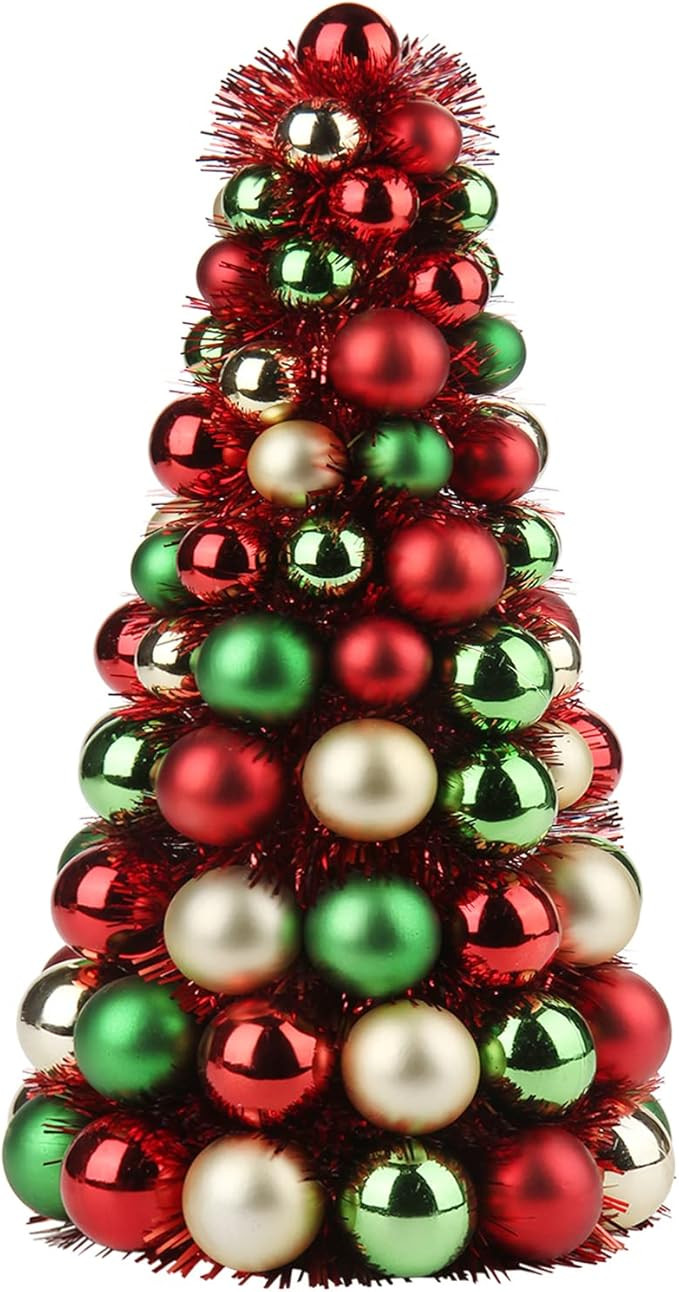 16" Small Christmas Tree, Tabletop Mini Xmas Tree with 94 Shatterproof Balls Ornaments for Christ... | Amazon (US)