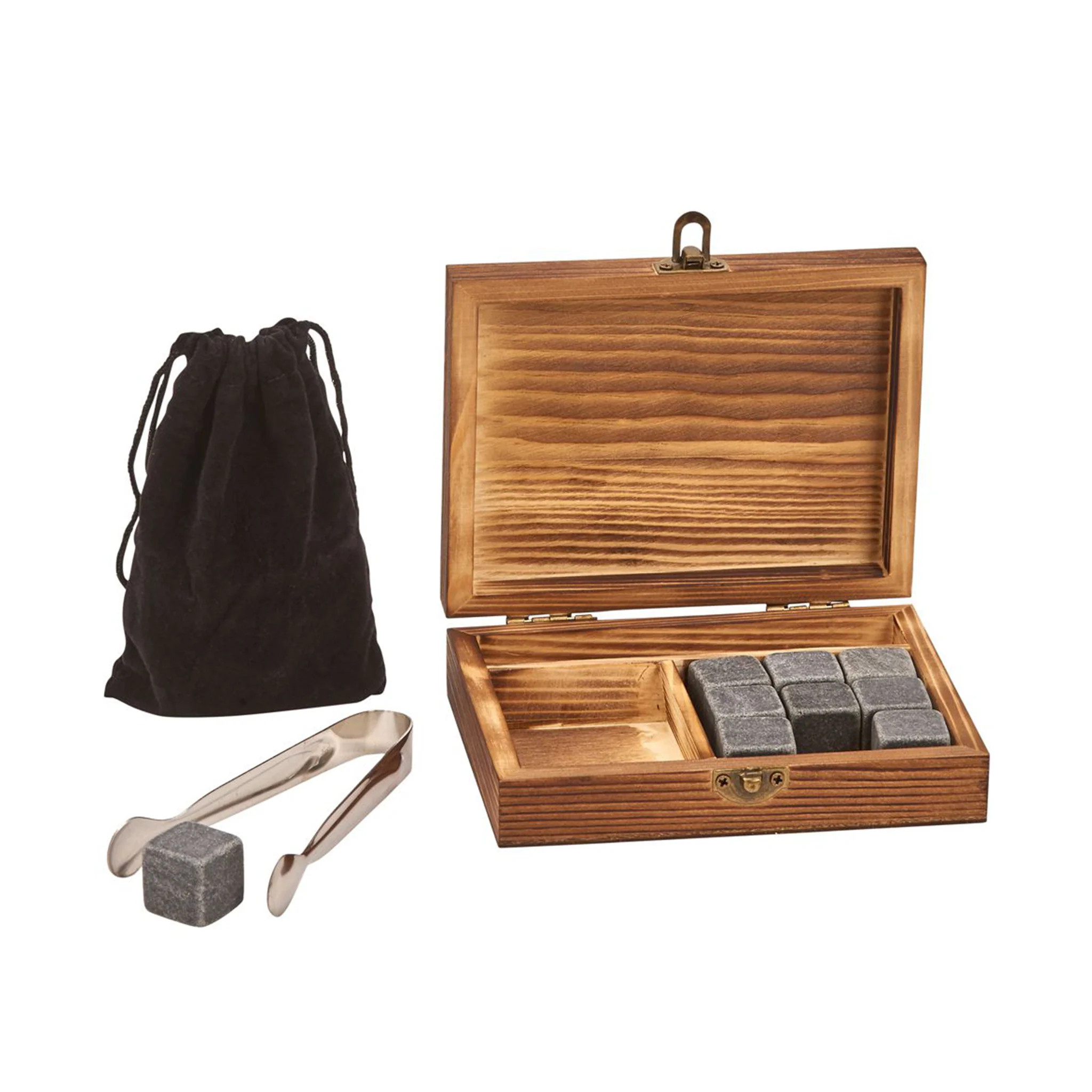 Wood Box Whiskey Stone Set | Creative Gifts International