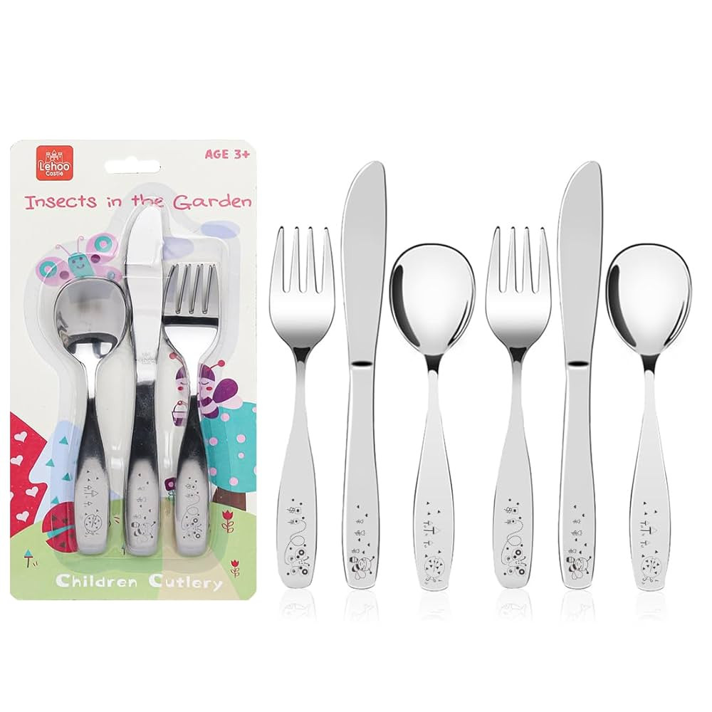 Lehoo Castle Child Utensil, 6 pcs Toddler Silverware Set Includes Toddler Forks and Spoons, Knive... | Amazon (CA)