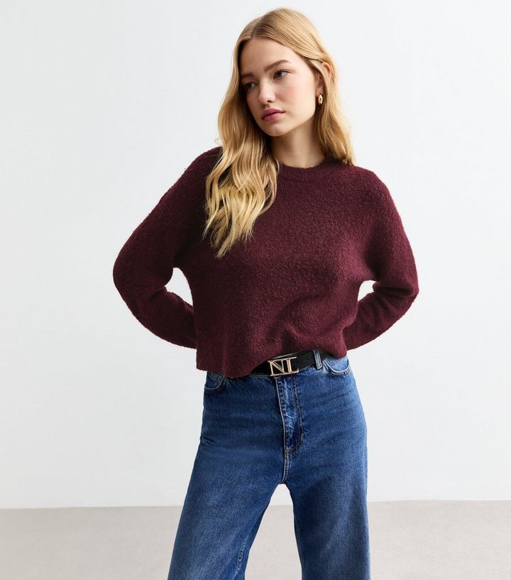Burgundy Boucle Knit Jumper | New Look | New Look (UK)