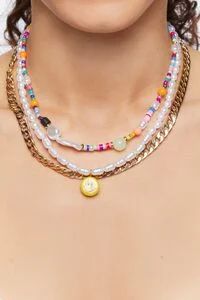 Layered Happy Face Bead Necklace | Forever 21 (US)