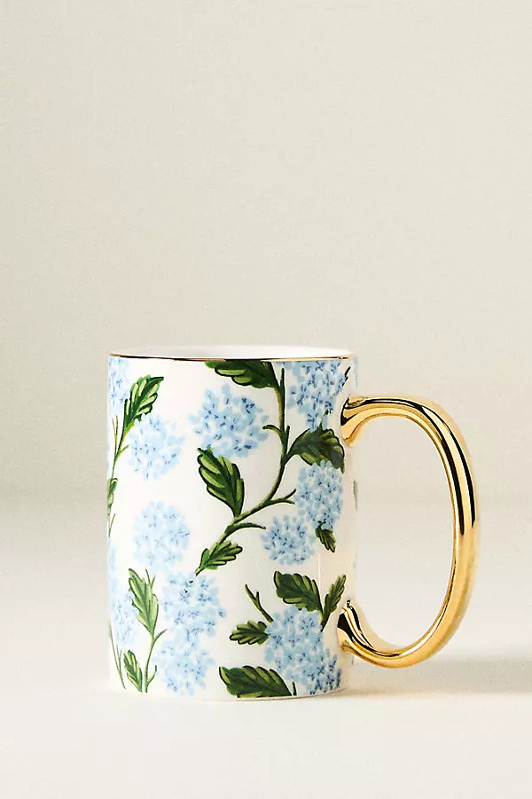 Rifle Paper Co. Hydrangea Printed Porcelain Mug | Anthropologie (US)