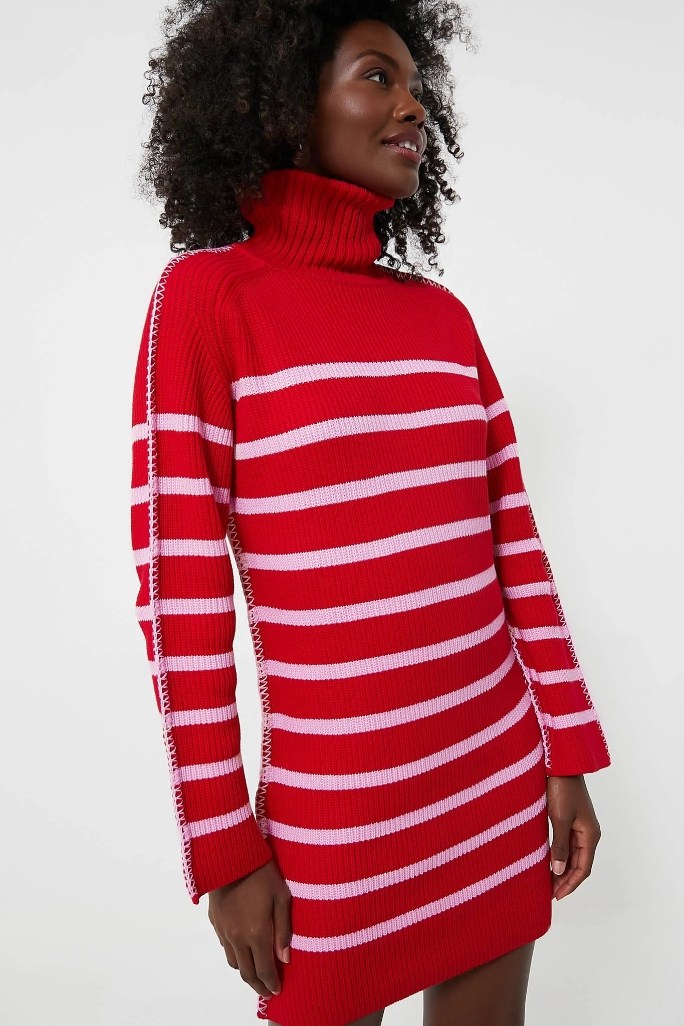 Red & Pink Striped Emsley Mini Sweater Dress | Tuckernuck (US)