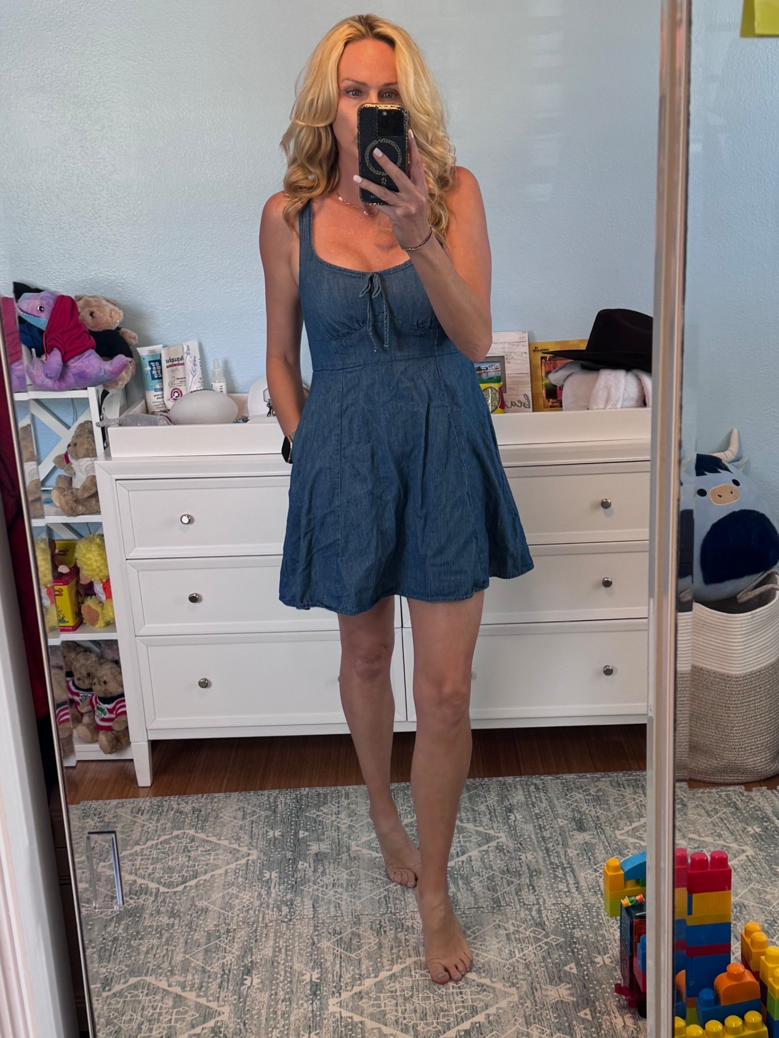 Easy and inexpensive denim dress. Spring outfits 2026. Spring dresses. Country concert outfit. Country festival outfit 

#LTKootd #LTKOver40 #LTKFestival
