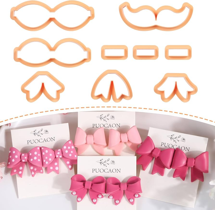 Puocaon Bow Polymer Clay Cutters - 9 Pcs Clay Cutters for Polymer Clay Jewelry Bowties Shape, Cut... | Amazon (US)