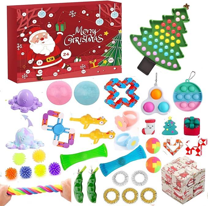 Guorilyee Fidget Advent Calendar 2021 Toy Pack - 24 Days Christmas Countdown Calendar Fidget Toys... | Amazon (US)