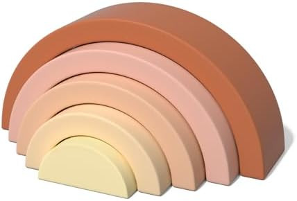 Asweets Wooden Stackable Rainbow Toy, 5 PCS Wooden Building Blocks Set for Baby, Kids and Toddler... | Amazon (US)