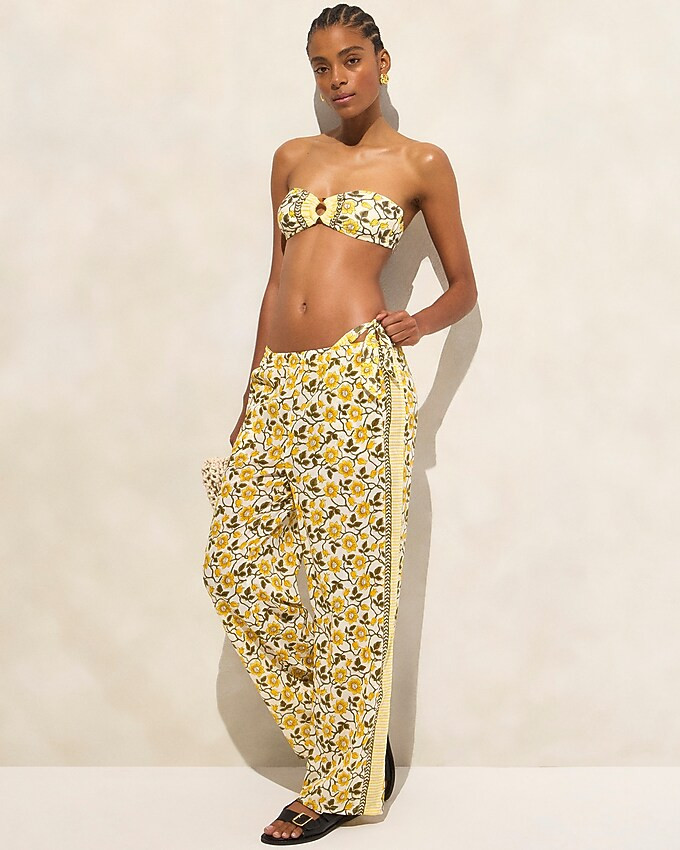 Cotton voile beach pant in daffodil daze block print | J. Crew US