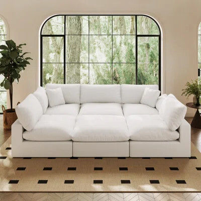 Oversized Cloud Modular Sectional Sofa, Comfy Down Filled Sectional Sofa, Upholstered Deep Seat Couches For Living Room, Detachable & Washable For All | Wayfair North America