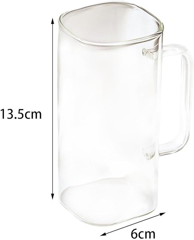 Fenteer Drinking Glass Bottle, Milk, with Straw Heat Resistant with Handle Breakfast Cup, Glass M... | Amazon (US)