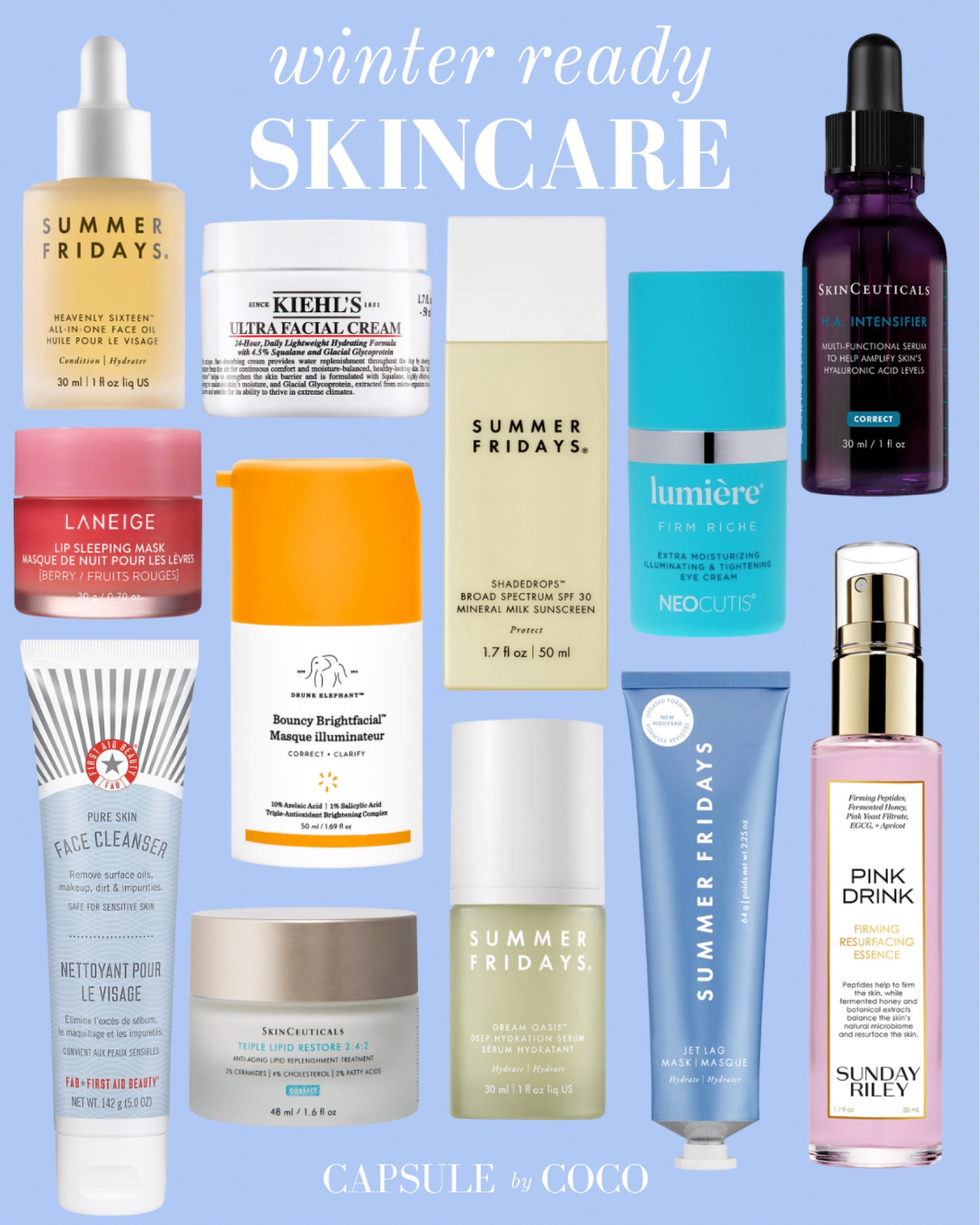 Winter Ready Skincare 🧖‍♀️🫧❄️

Winter skincare, winter cosmetics, CapsuleByCoCo

#LTKbeauty #LTKstyletip #LTKSeasonal