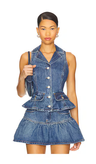 Denim Peplum Vest | Revolve Clothing (Global)