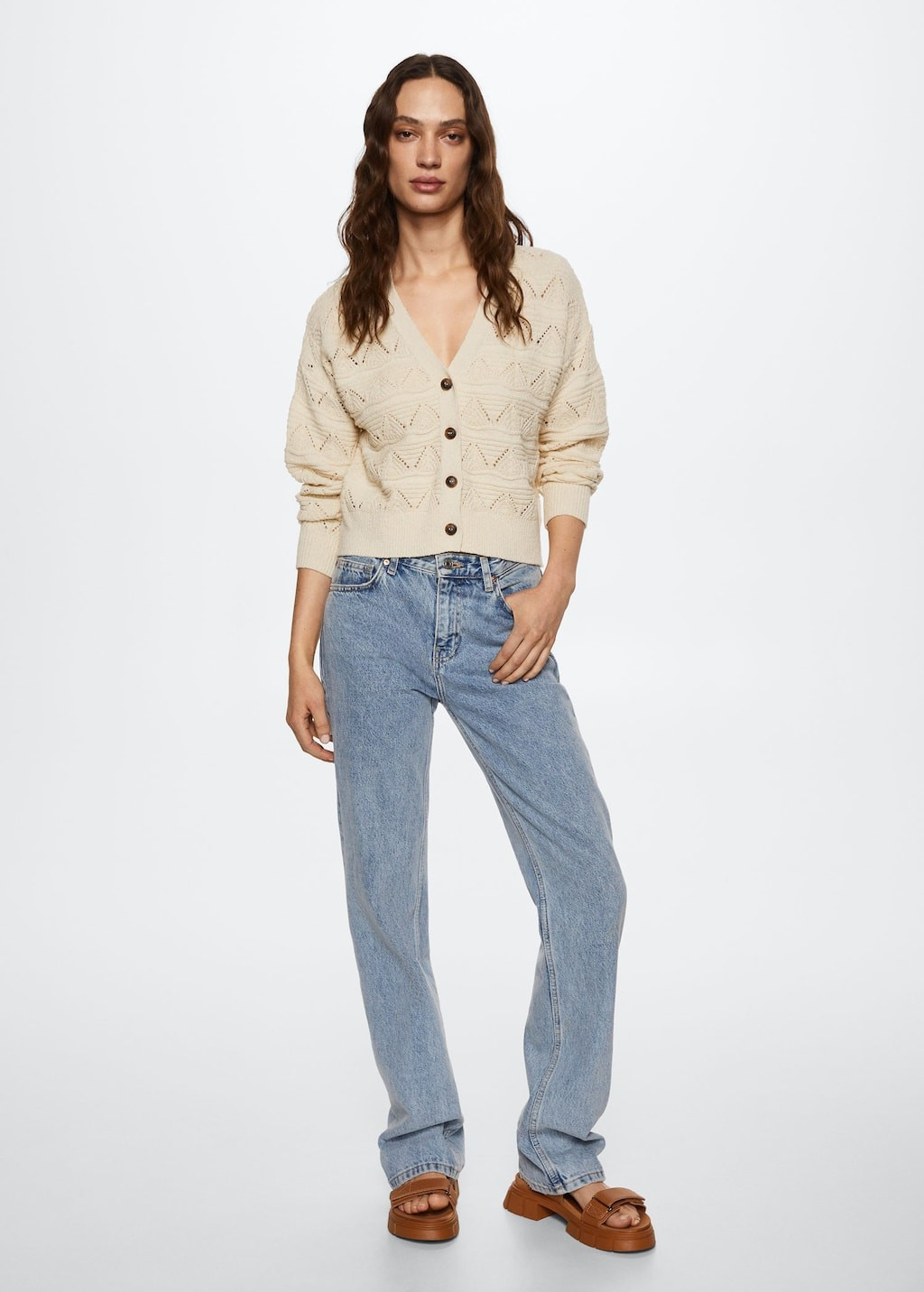Openwork knit cardigan -  Women | Mango USA | MANGO (US)