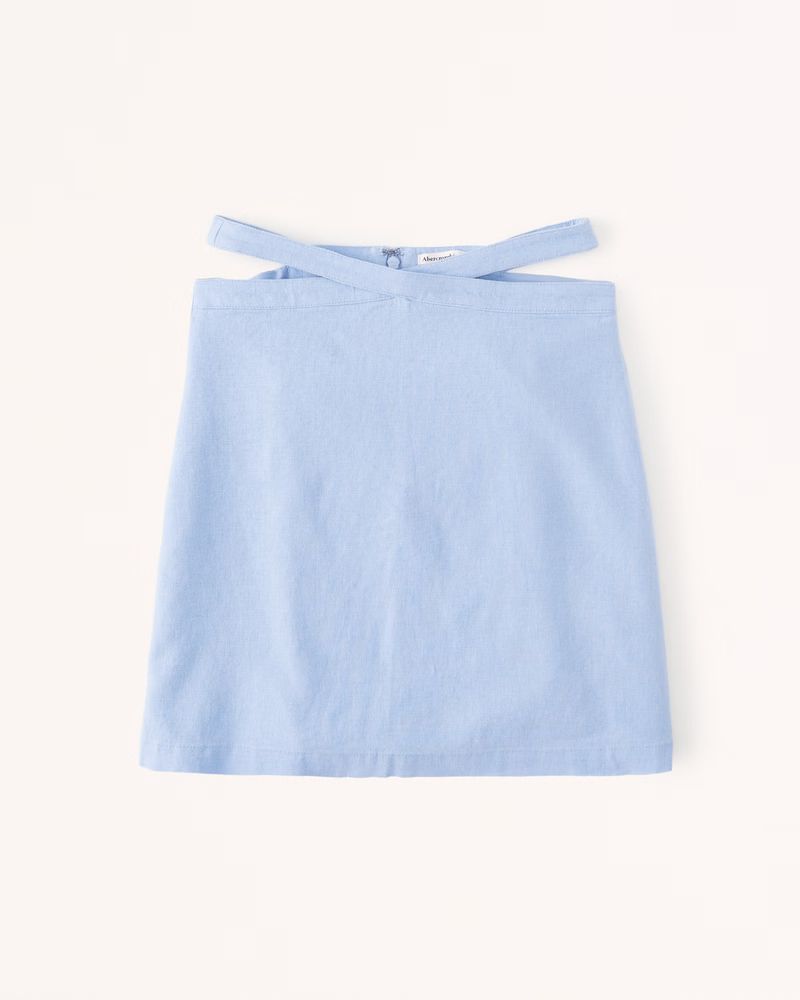 Women's Strappy Waist Linen-Blend Mini Skirt | Women's New Arrivals | Abercrombie.com | Abercrombie & Fitch (US)