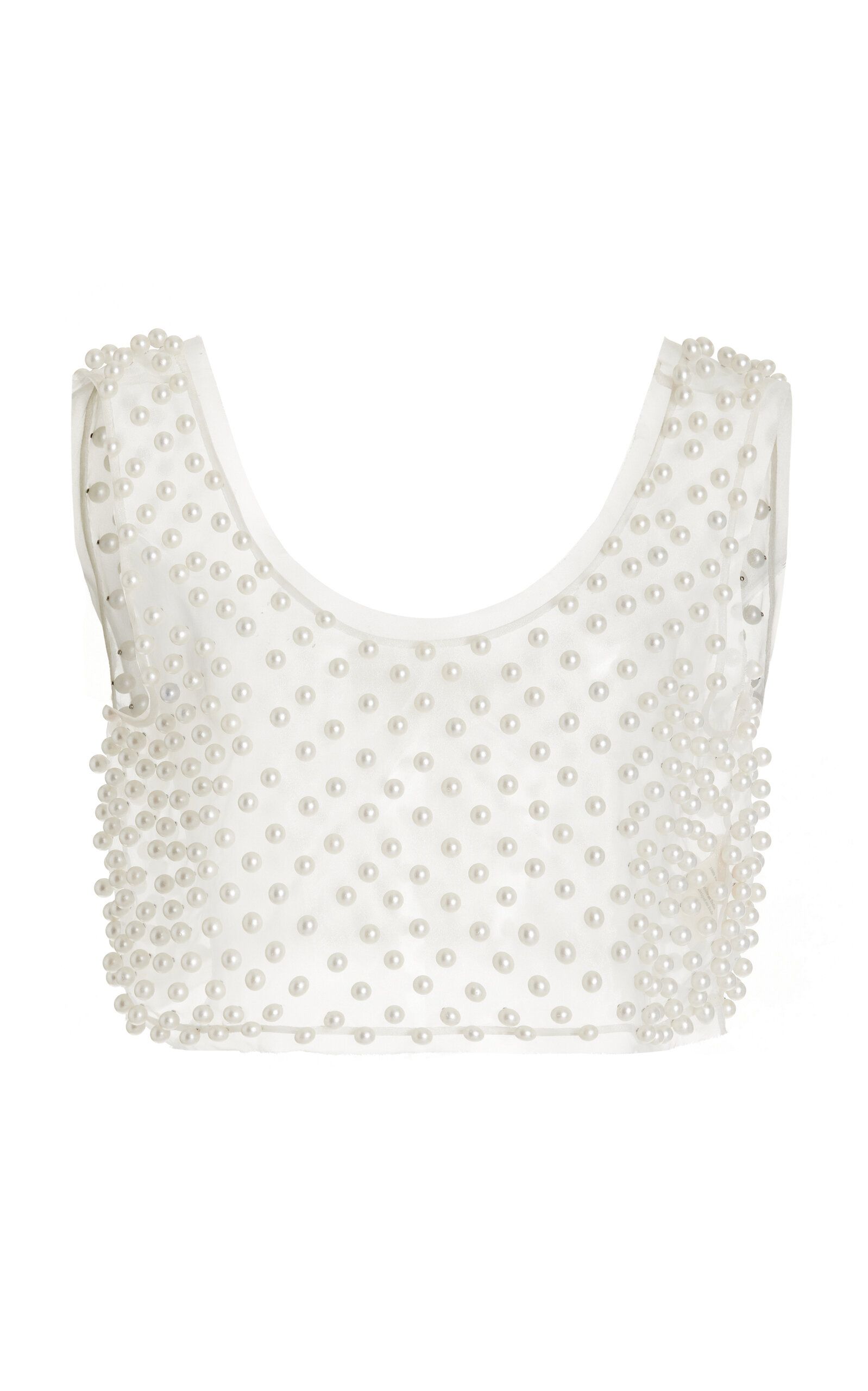 Denita Pearl-Embellished Crop Top | Moda Operandi (Global)