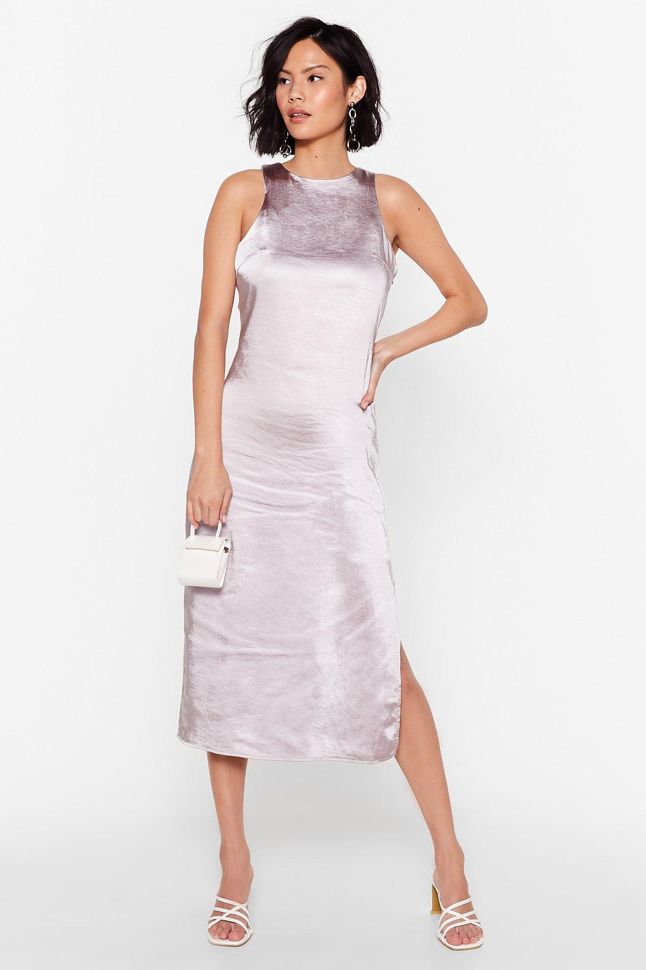 Womens Racer Neck Midi Dress - Silver Grey | NastyGal (US & CA)