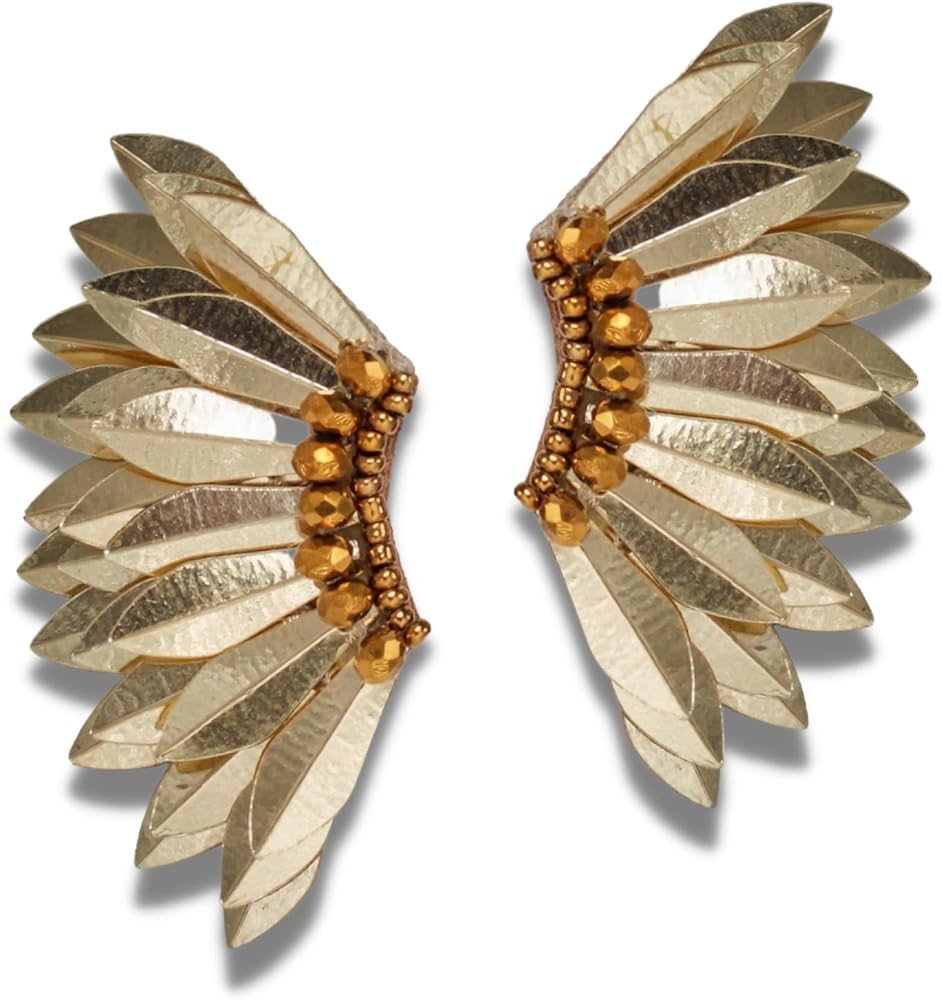 Angel wing earrings for women, Small statement Handmade Prom Earrings, Wings stud for girls, Bead... | Amazon (US)
