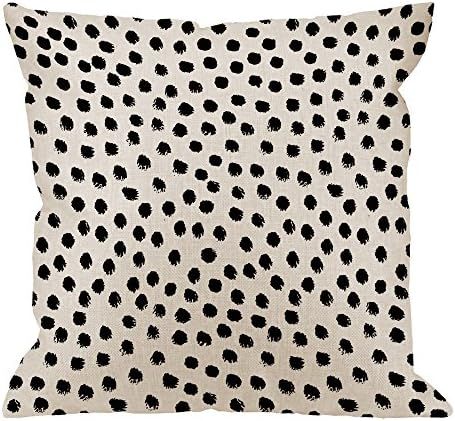 HGOD DESIGNS Polka Dots Decorative Throw Pillow Cover Case,Brush Strokes Dots Cotton Linen Outdoor P | Amazon (US)