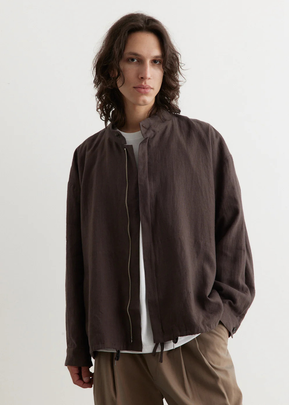 Peach Skin Linen Blouson | Incu