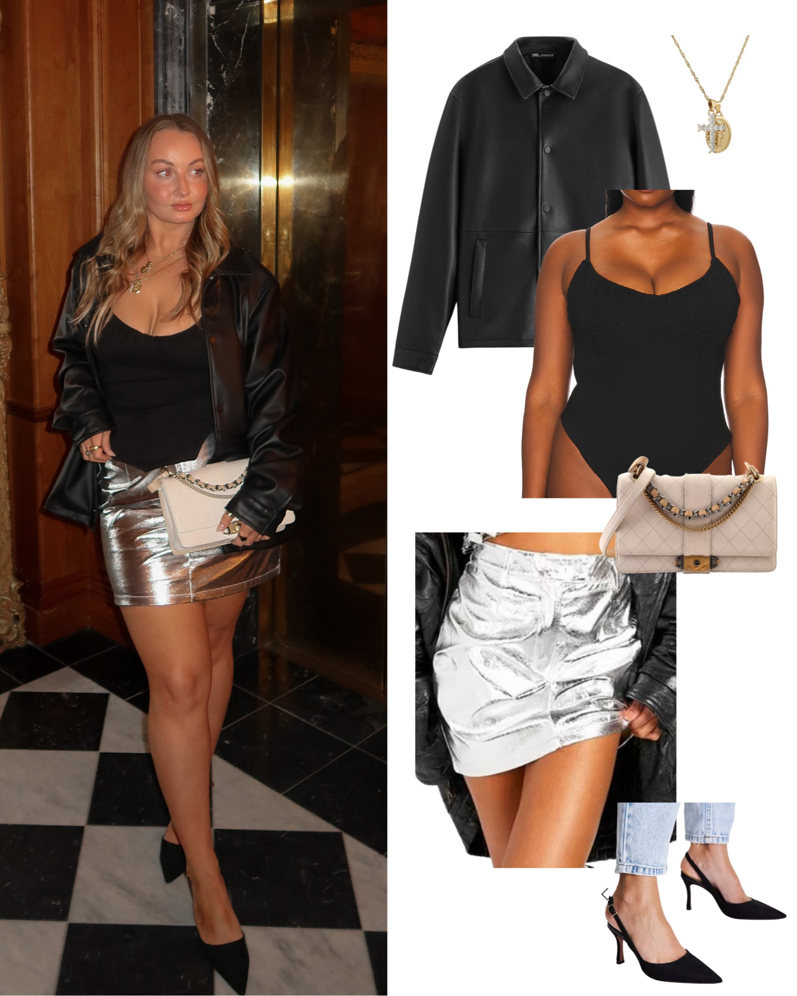 night out in London 🥂

silver metallic skirt - US 10
Revolve x Remi Bader bodysuit - L
black leather jacket (Zara, linked similar)

#LTKFind #LTKSeasonal #LTKeurope