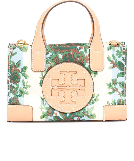 Tory Burch Women's Totebags MULTICOLORED - White & Green Floral Mini Ella Tote | Zulily