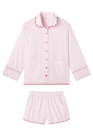 Lottie Shorts Set in Primrose Stripe | LAKE Pajamas