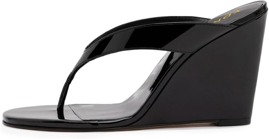 YDN Women's Comfy Open Round Toe Flip Flops High Wedge Heels Thong Sandals Dressy Casual Daily Sl... | Amazon (US)