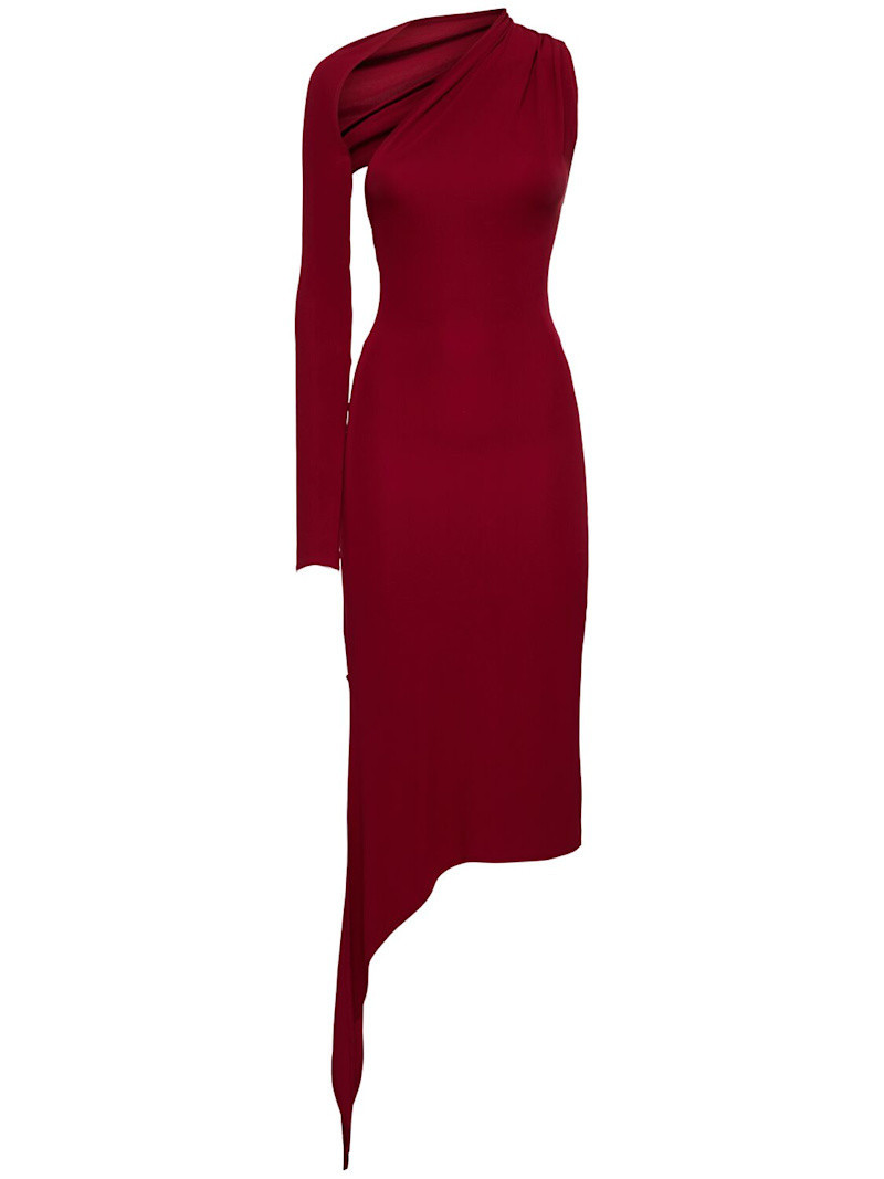 One shoulder crepe jersey long dress | Luisaviaroma
