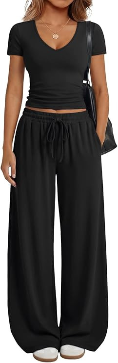 Trendy Queen 2 Piece Lounge Sets for Women Summer Outfits 2026 Fashion Two Piece Loungewear Sprin... | Amazon (US)