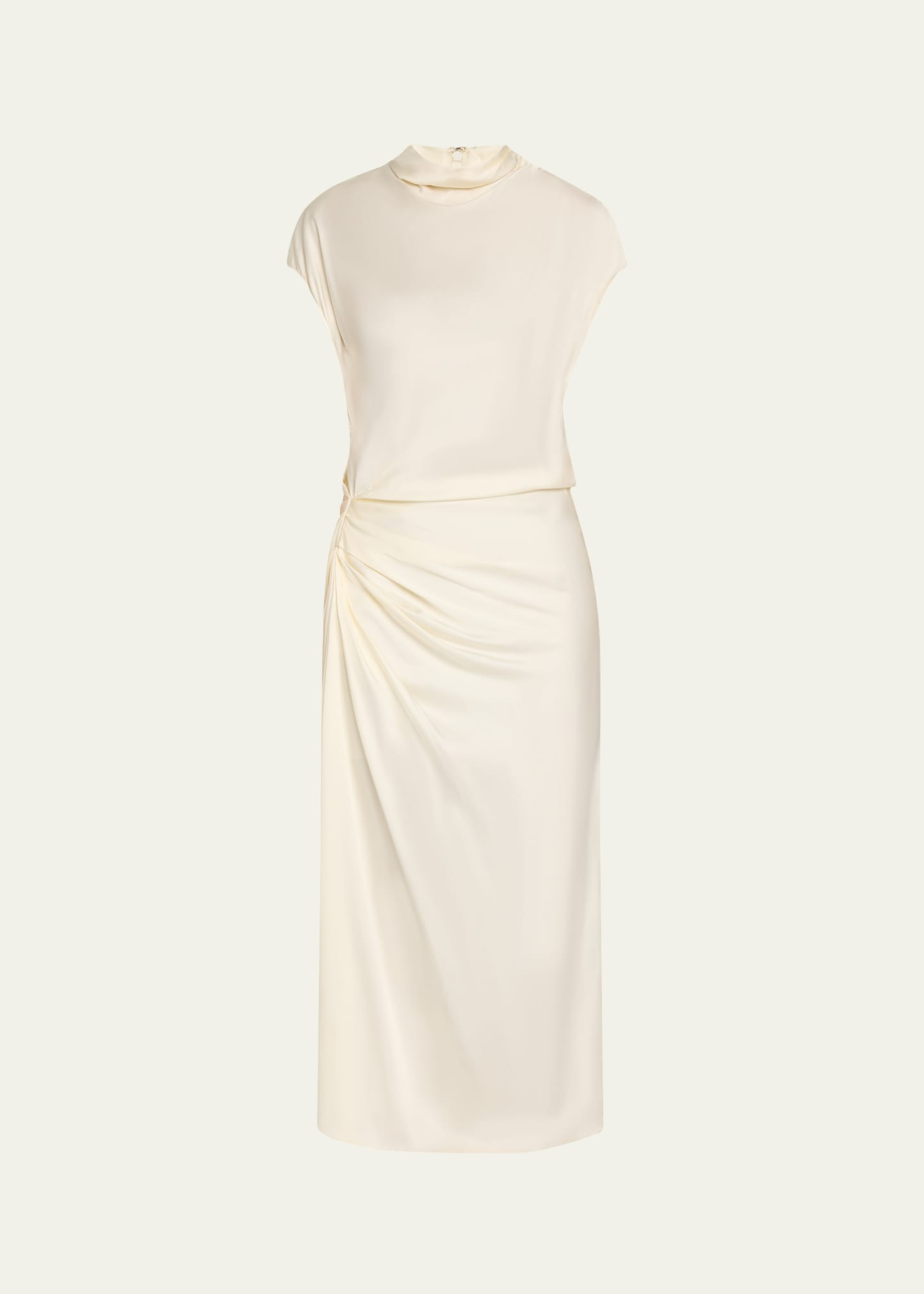 A.L.C. Alma Draped Satin Midi Dress | Bergdorf Goodman