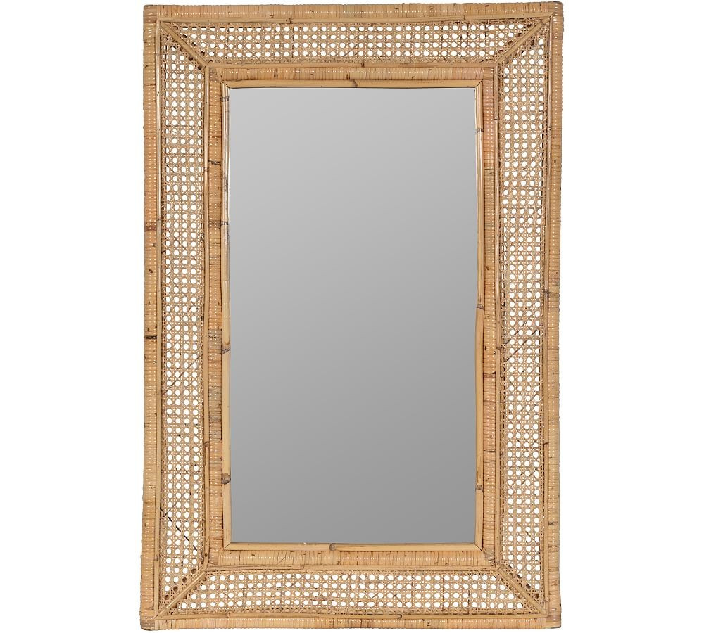Ash Rattan Wall Mirror, 24"" X 36 | Pottery Barn (US)
