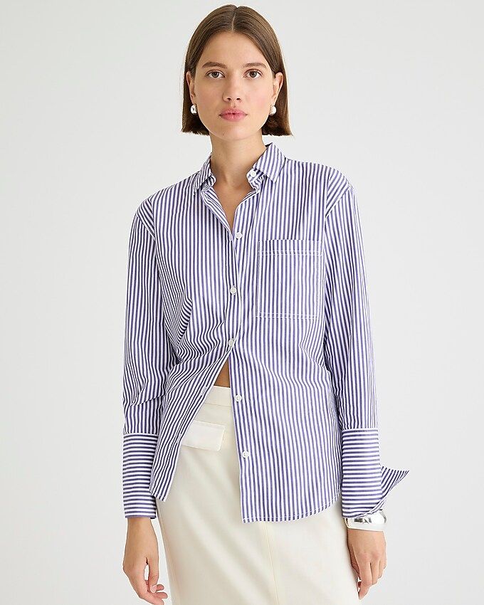 Garçon cotton poplin shirt in purple stripe | J.Crew US