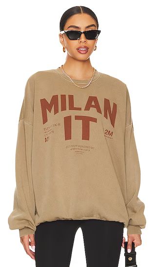 Welcome To Milan Sweatshirt in Camel Gold | Revolve Clothing (Global)