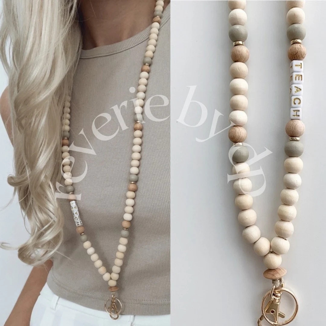 Lanyard Beaded Lanyard Teacher Lanyard Teacher Gift - Etsy | Etsy (US)