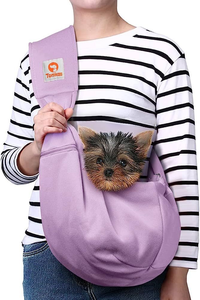 TOMKAS Dog Sling Carrier for Small Dogs Puppy Carrier for Small Dogs (Light Purple, Adjustable St... | Amazon (US)