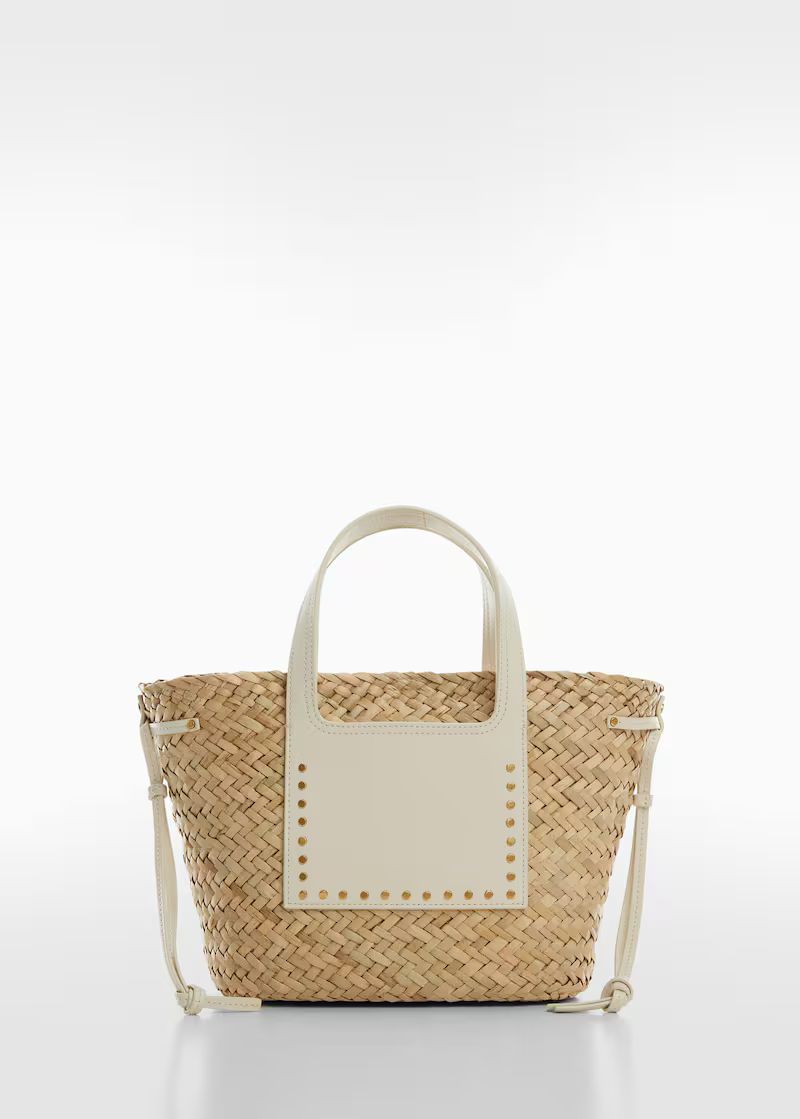Basket bag with studs detail -  Women | Mango USA | MANGO (US)