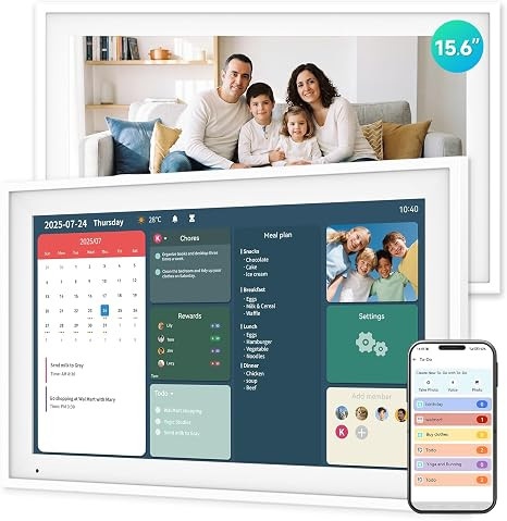 15.6" Digital Calendar Chore Chart, Electronic Calendar Family Wall Planner with Full HD Touchscr... | Amazon (US)