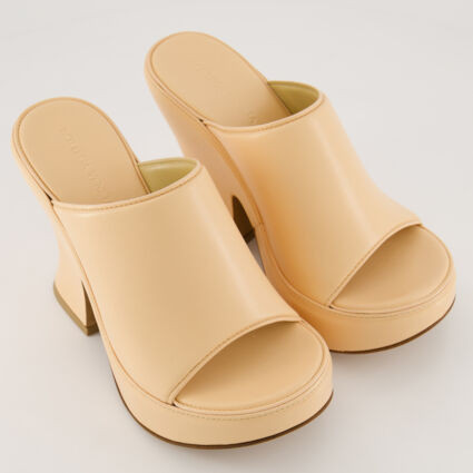 Nude Leather Heeled Sandals | TK Maxx