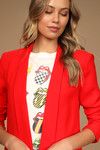 Miss Punctuality Red Lightweight Blazer | Lulus (US)