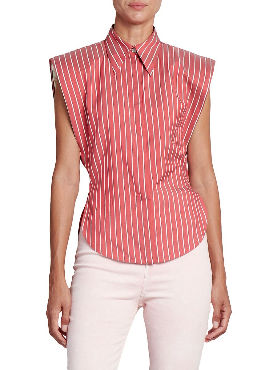 Isabel Marant Women's Enza Sleeveless Pinstripe Top - Red - Size 36 (4) | Saks Fifth Avenue OFF 5TH