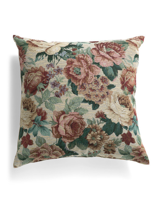22x22 Flossie Floral Tapestry Pillow | TJ Maxx