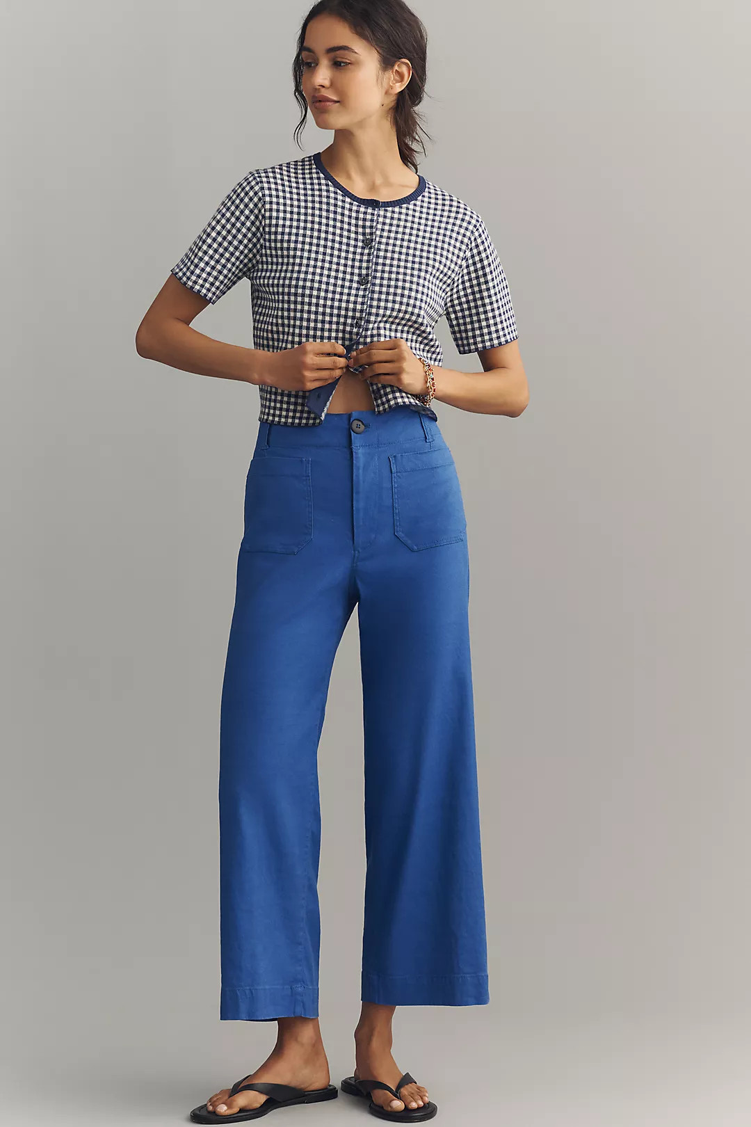 Maeve Colette Linen Stretch High-Rise Wide-Leg Pants | Anthropologie (US)