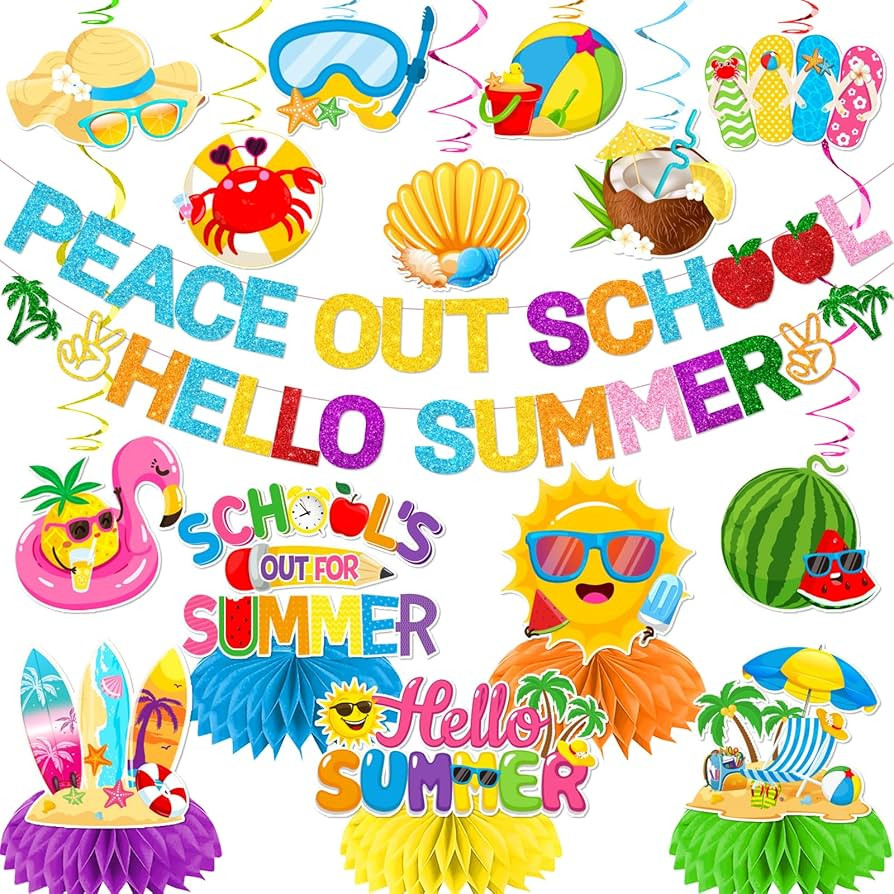 Schools Out for Summer Decorations, End Of School Year Party Decorations includes Schools Out for... | Amazon (US)