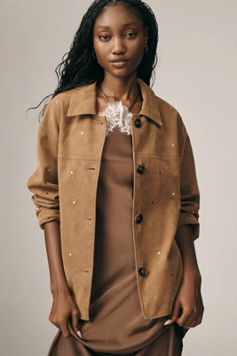 Pilcro Faux-Suede Studded Jacket | Anthropologie (UK)