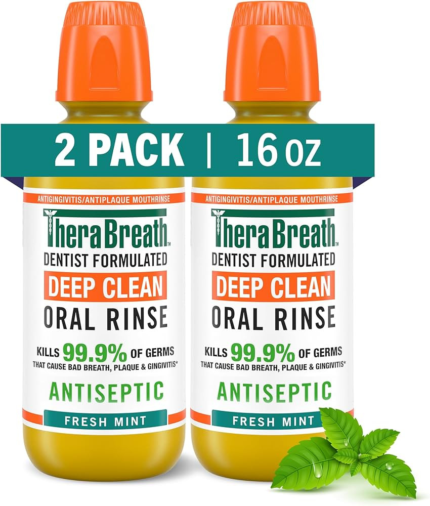 TheraBreath Deep Clean Mouthwash, Antigingivitis, Antiseptic, Fresh Mint Flavor, Dentist Formulat... | Amazon (US)
