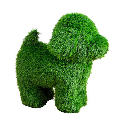 Nearly Natural  20-in UV Resistant Artificial Grass Garden Plush Topiary Puppy Dog (Indoor/Outdoo... | Lowe's
